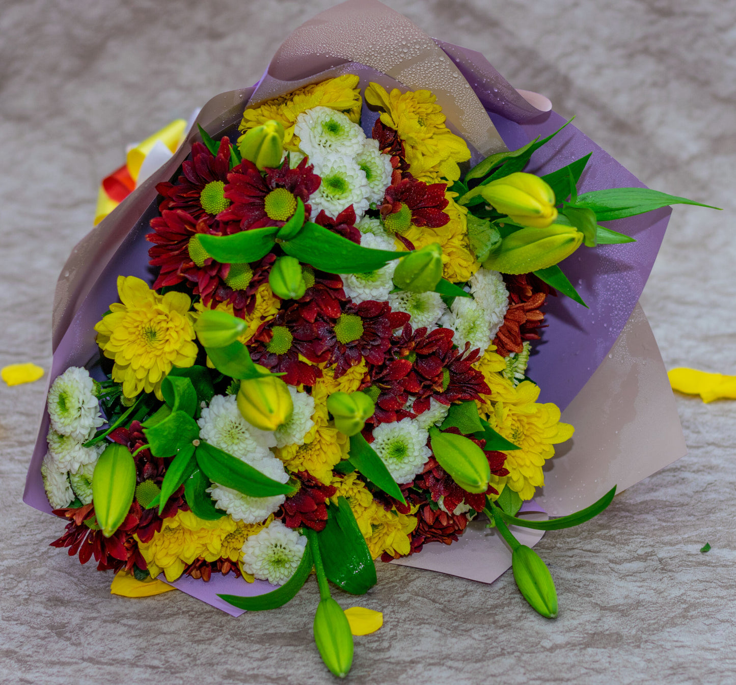 Tiger Lilies and Chrysanthemums Flower Bouquet