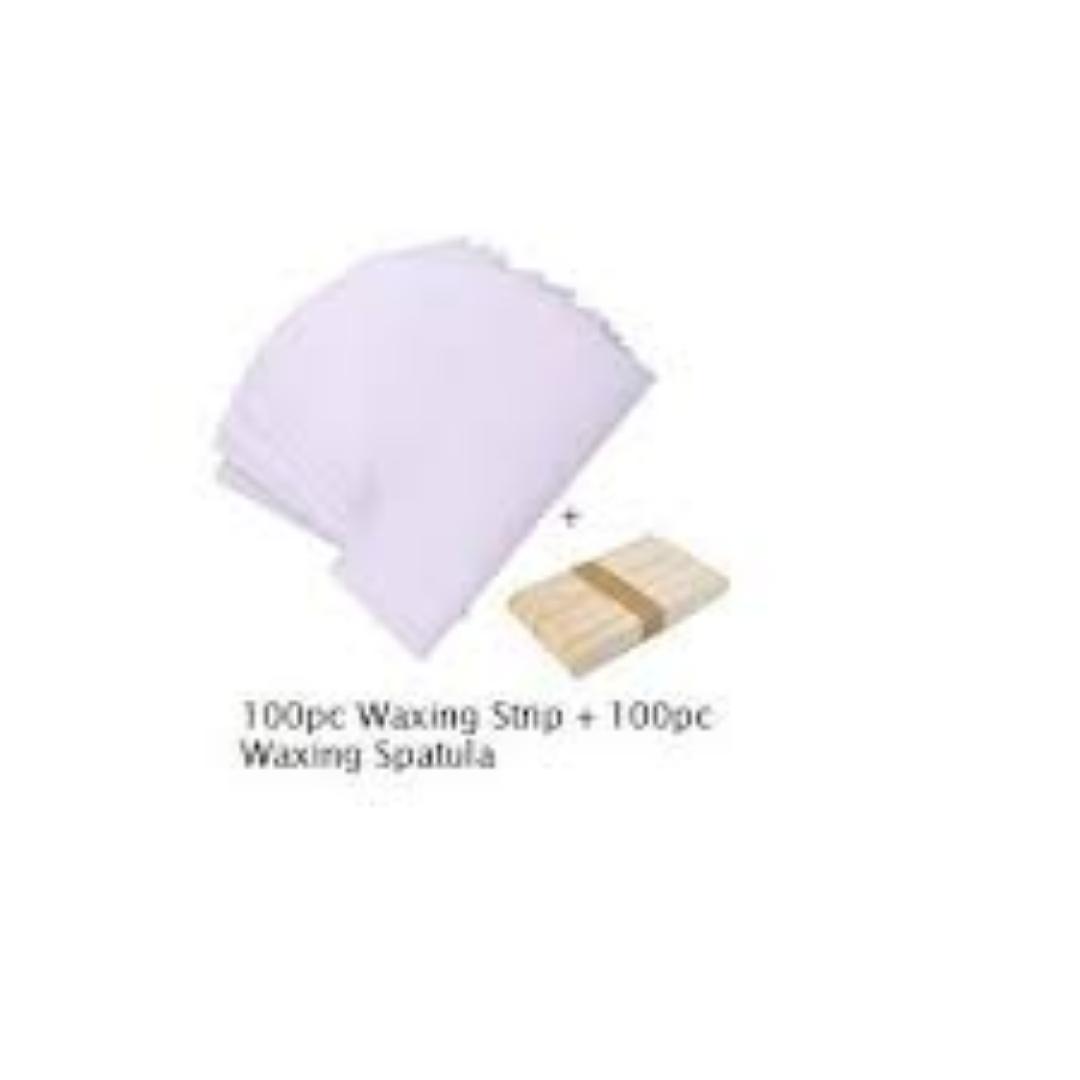 100pc Waxing Strips +100pc Wooden Waxing Spatula