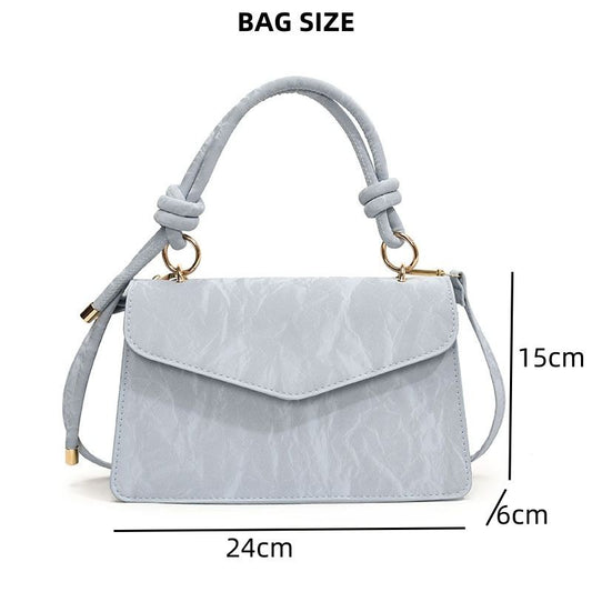 Mateamoda Minimalist Knot-Handle Faux Leather Shoulder Bag Crossbody Bag Underarm Handbag