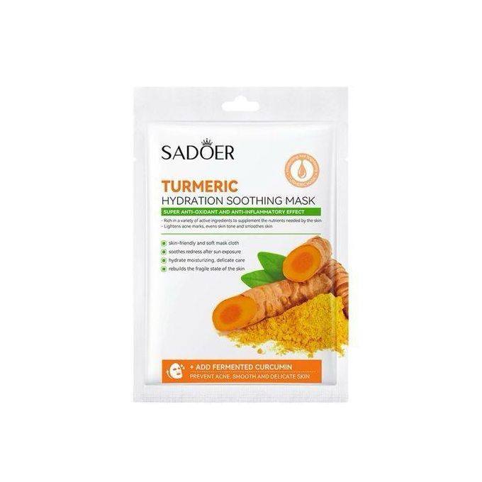 Turmeric Hydration Soothing Face Sheet Mask, Skincare For Acne, Anti Acne Facial Mask Sheet