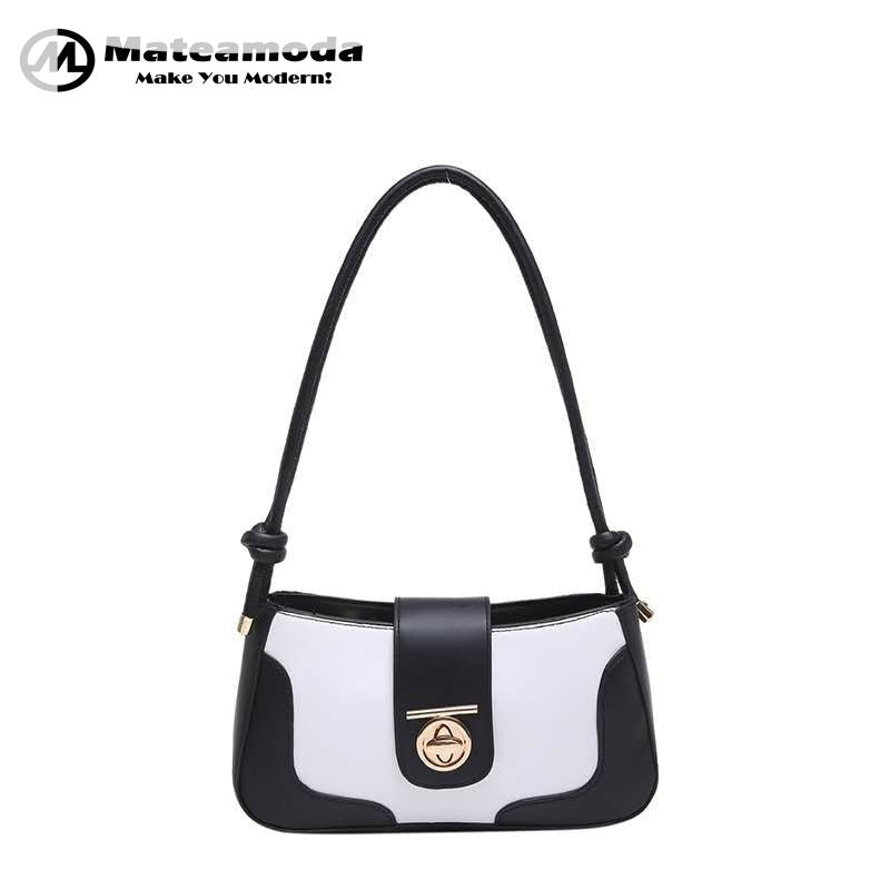 Mateamoda Elegant Two-Tone Shoulder Bag Underarm Handbag Crossbody Bag