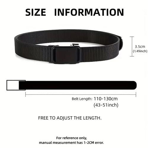 New Arrivals Men's Belt Automatic Metal Buckle Nylon Webbing Outdoor Work Tactical Belt Toothless Automatic Buckle Casual Sports Canvas Belts Military Training Pants Belt For Men High Quality Nylon S