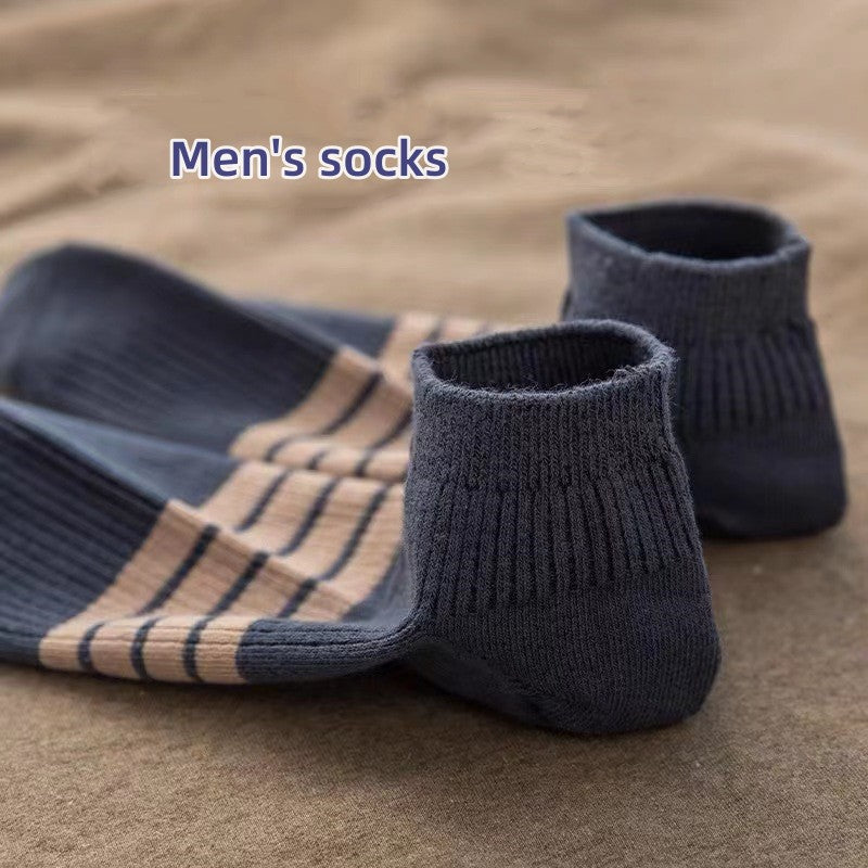 5 Pairs Of Men's Socks Short Sports Sweat-absorbing And Odor-proof Socks Boat Socks Men's Socks Cotton Men's Clothing Casual Socks
