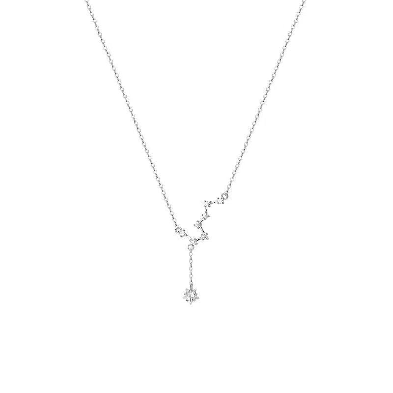2PCS Beidou Star necklace, new female trend temperament, light luxury, niche design, tassel, simple and exquisite collarbone chain bracelet