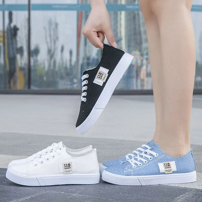 New Arrivals Women's canvas shoes Flats sneakers breathable and anti-slip classic sports shoes blue