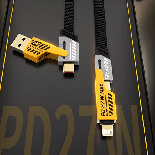 4 in 1 PD 65W Multi USB Data Cable Keychain USB C PD Fast Charging Cord For iPhone 15 14 Max For MacBook Samsung Type C Device