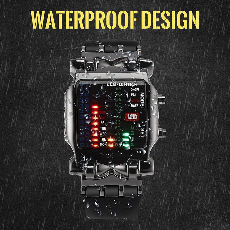 New Watches Multifunctional Popular Square Dial Unisex Binary LED Digital Watches Rubber Band Casual Sport Outdoor Wrist Watch Luminous Smartwatch For Men Women Smart Bracelet Gifts