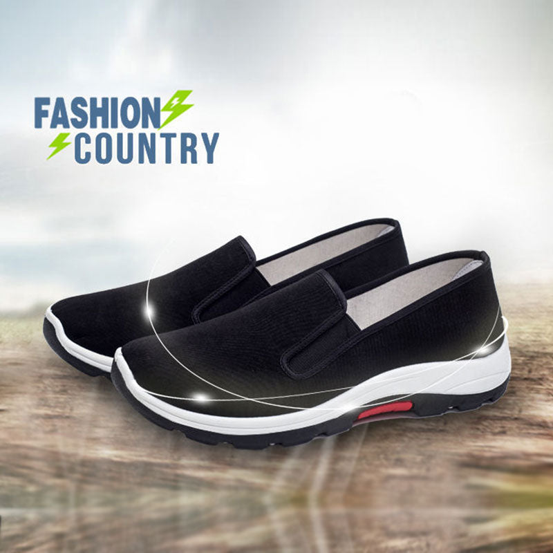 ASSKLO Large size classic Loafers rubber flats shoes Casual shoes Fashion Black laceless men canvas shoes Canvas Shoes Sneakers Low Top Black Shoes High Quality Generic Men's Athletic Shoes Motion