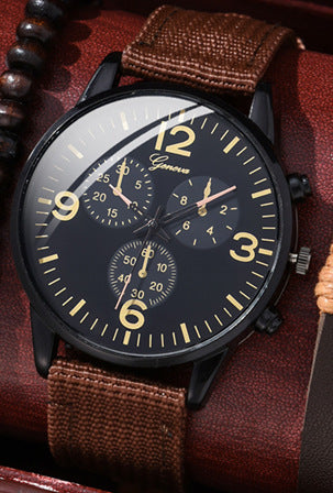 4 Pcs/ Set Men Watches Luxury Fashion Design Leather Watch Luxury Bracelet Set Fashion Business Casul Brown Leather Quartz Wrist Watches For Men Gift Set high quility best price on sale