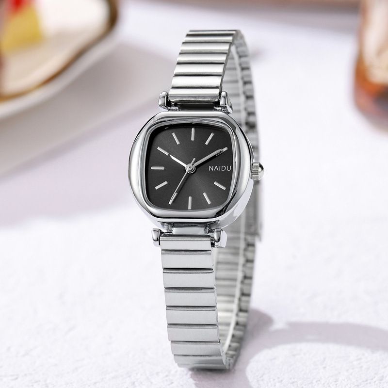 Square Small Plate Bamboo Strap Ladies Watch Niche High-End Fashion Simple Hot Style Forest Quartz Watch Small Fresh Ladies Watch