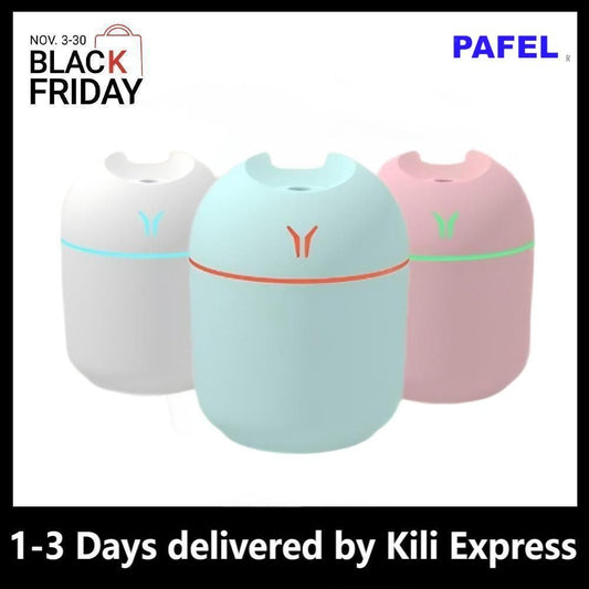 PAFEL Humidifier 250ML Mini Ultrasonic Air Humidifiers Romantic Light USB Essential Oil Diffuser Vehicle Mounted Purifier LED Changing Color Light Aromatic Anion Spray Humidifier