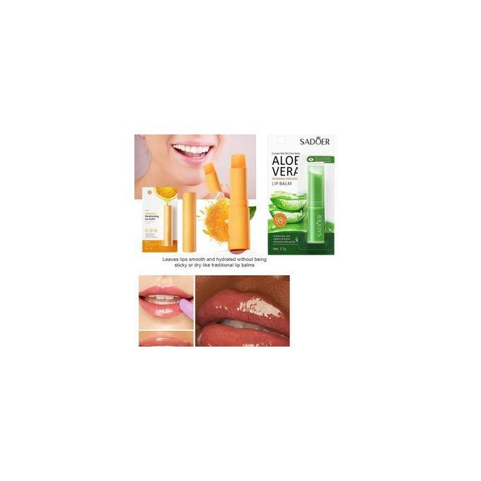 Value Pack of 2 Moisturizing Lip Balm - Vitamin C Lip Balm - Aloe Vera Lip Balm - Anti Cracking Lip - Pink Lip Balm - Value Pack of 2