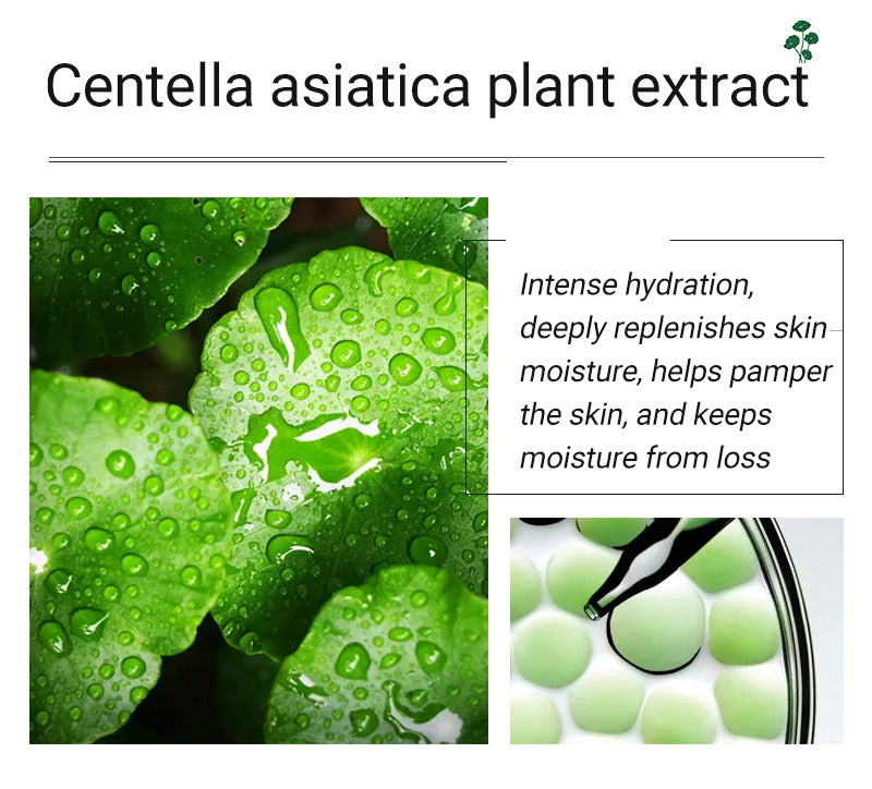 6-piece set of Centella Asiatica Peptide Skin Care Set facial cleanser + toner + essence + Face serum + moisturizer + Eye Cream to repair delicate skin and control oil