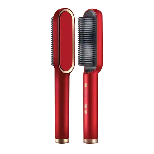 2 In 1 Electric Splint Hair Straightener 2024 Hot Comb Brush Hair Styling Straight Curling Dual-Use Bangs Curling Rod