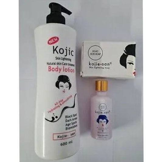 Kojie San Skin Lightening & Brightening Kojic Acid Lotion, Serum and Soap