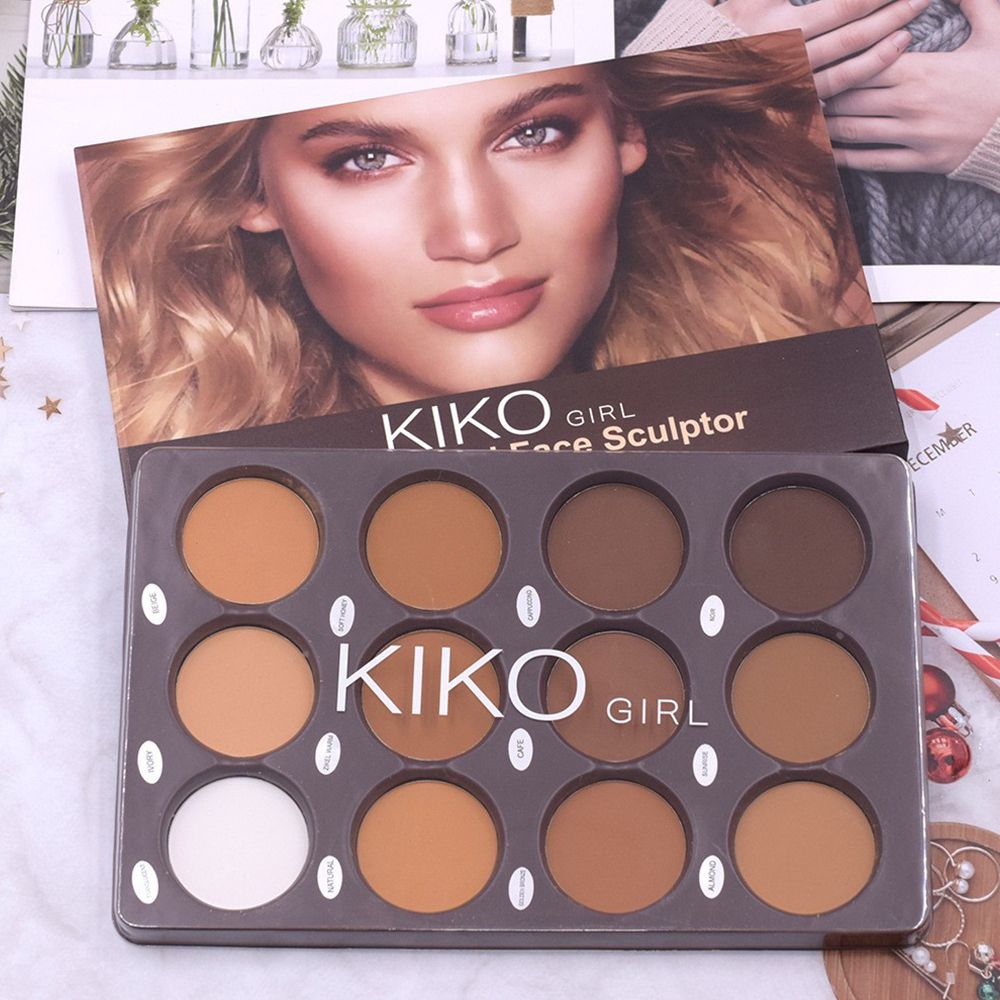 New foundation cream to modify skin tone dual natural color three-dimensional multi-color makeup 12-color makeup