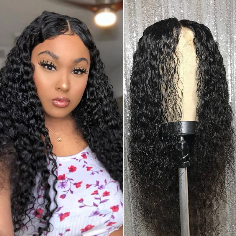 Wig ladies fashion long curly black wigs hair for women Wave Black Long Curly Synthetic Wigs