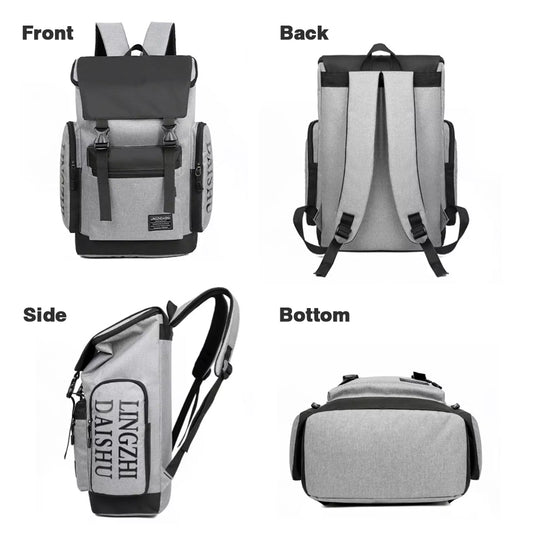 Men Backpack Large Capacity Outdoor Travel Bag Leisure Rucksack Business Commute Laptop Bag School