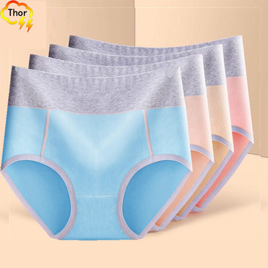 3PC Women’s underwear multi-color lingerie middle waist briefs girls triangle panties ladies plus-size fiber trend personality students underwear
