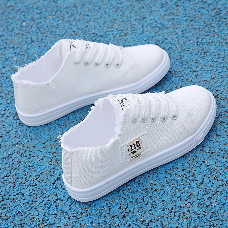 ASSKLO rubber flat shoes canvas shoes sports shoes classic women's shoes ladies shoes slip resistant breathable denim casual shoes running shoes student girl sneakers fashion gifts black blue white
