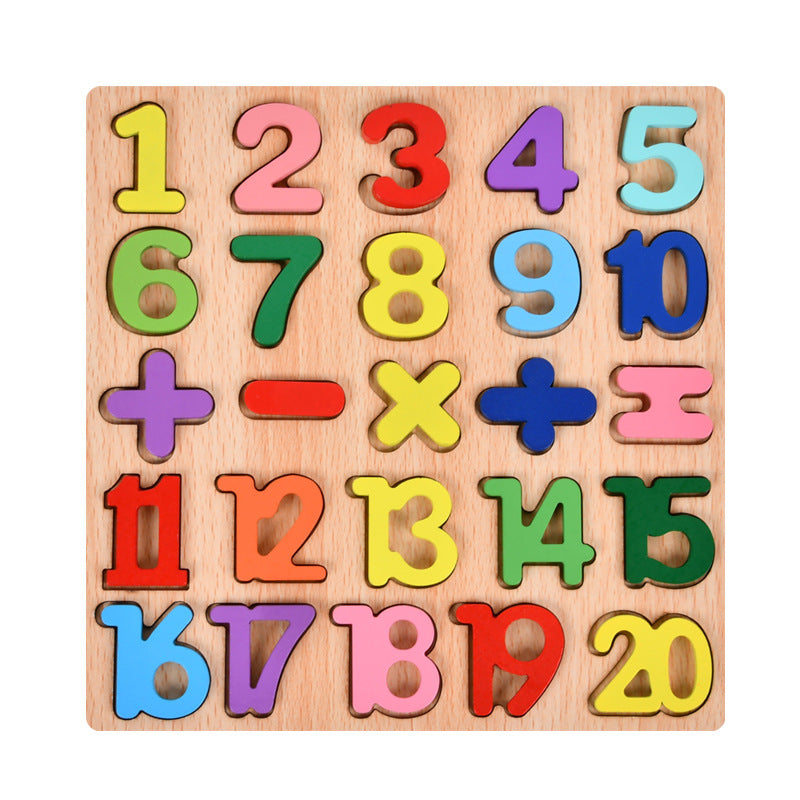 kid's Early Education Toy Alphabet Number Puzzle Wooden Building Block Toys Alphabet puzzle