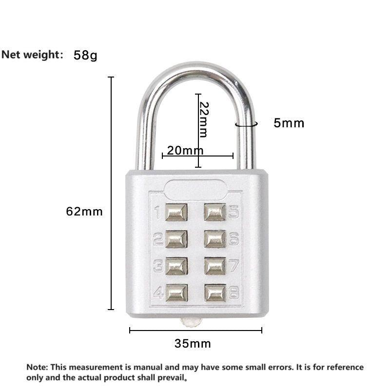 Smart Password Combination Padlock10/8/6 Digits Keypad Lock Outdoor Waterproof Anti-theft Safe Padlock Hasp Mini Code Padlock For School Office Luggage Door Lock Cabinet File Box Locker Toolbox Fence