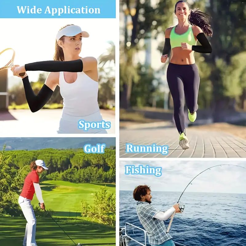 6 Pairs of Cooling Compression Arm Sleeves - Men's and Women's Sports Sun Protection, Outdoor Cycling, Fishing, Golf, and Athletic Wear Essentials