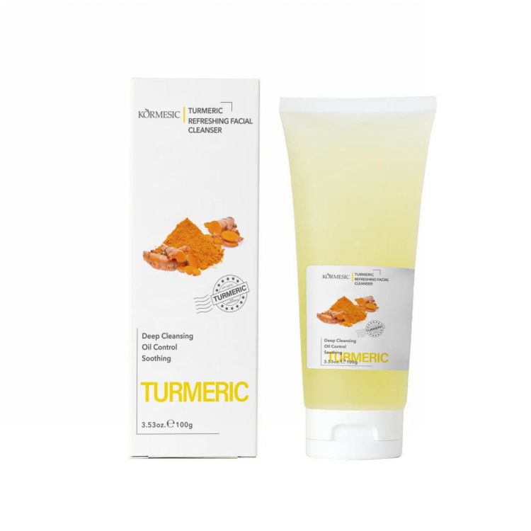 KORMESIC Turmeric 5-Piece Oil-Control & Brightening Skincare System - Antioxidant Cleanser, Balancing Cream Dark Spot Serum + Soothing Oil & Mask Anti-Inflammatory, Fades Acne Marks & Repairs Barri