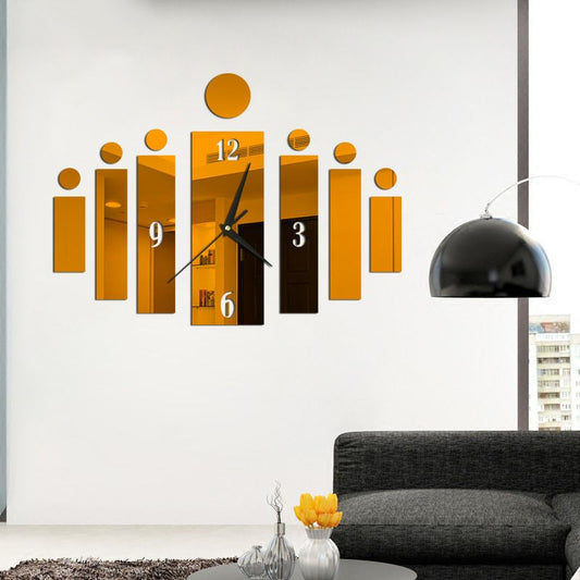 DIY 3D Wall Clock Decor Living Room Hanging Mute Digital Mirror Home Office Fashion Sticker Clocks