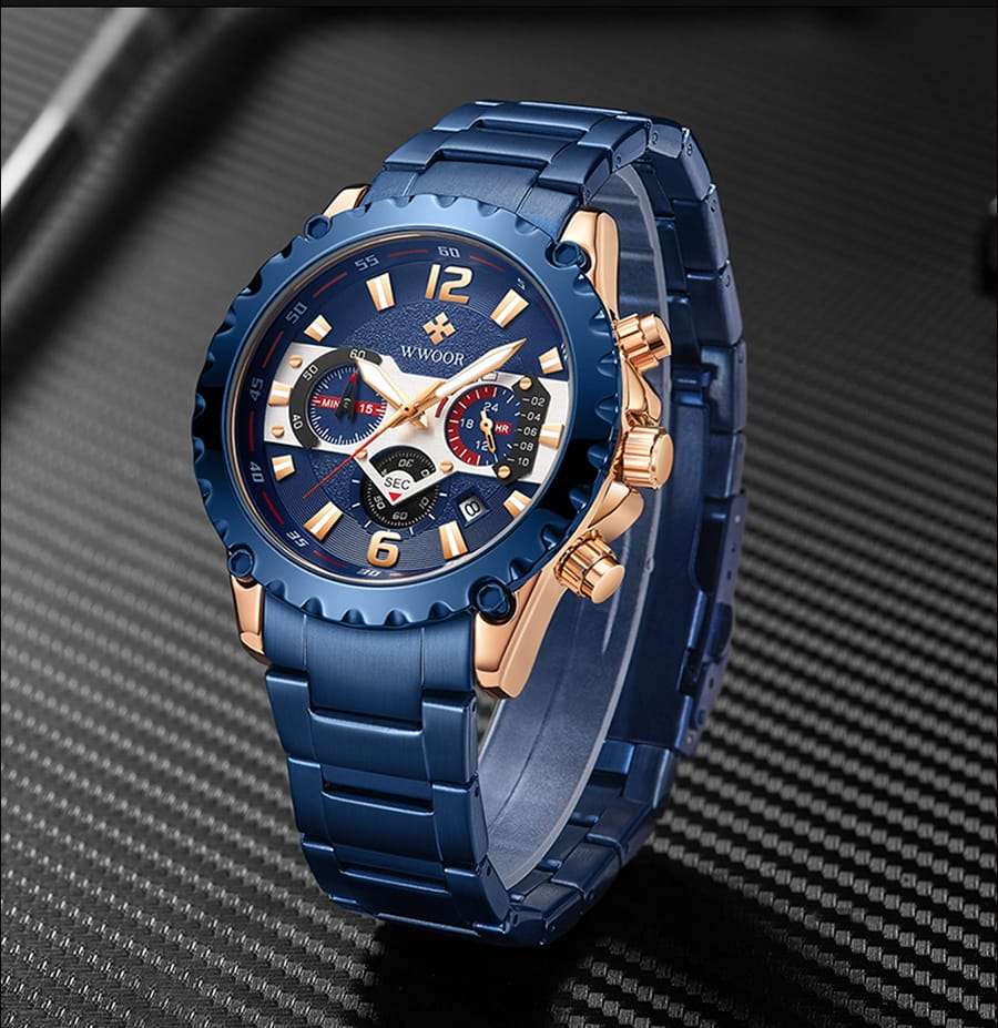 WWOOR Men's Quartz Stainless Steel watch