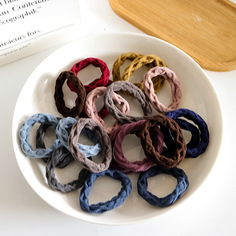 20 PCS/Set New Hair Accessories 20 Rubber Bands Women's High Elasticity Hair Tie simple Headband Wave Style Colorful Mix Headdress