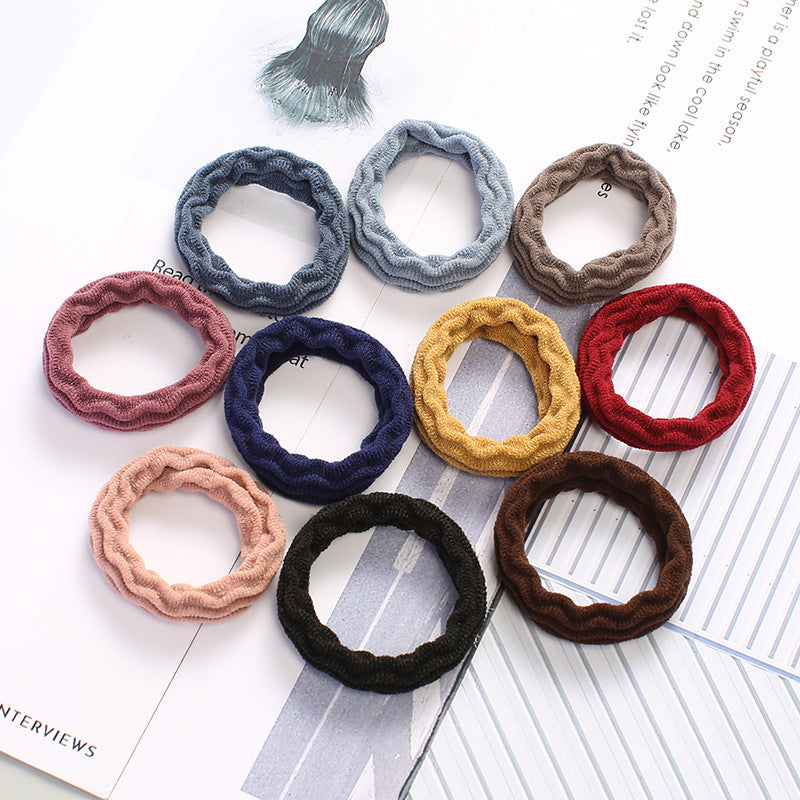 20 PCS/Set New Hair Accessories 20 Rubber Bands Women's High Elasticity Hair Tie simple Headband Wave Style Colorful Mix Headdress