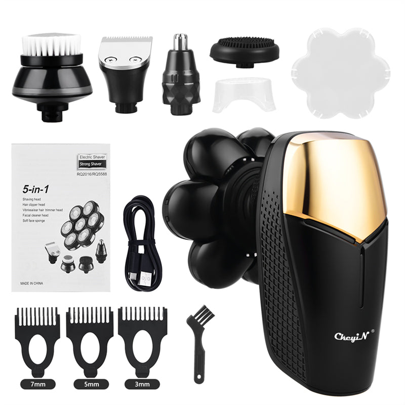 Men's Rechargeable Shaver 7D Floating Shaving Head Beard Trimmer 5 in1 Rechargeable Shaver Multifunctional Trimmer For Men