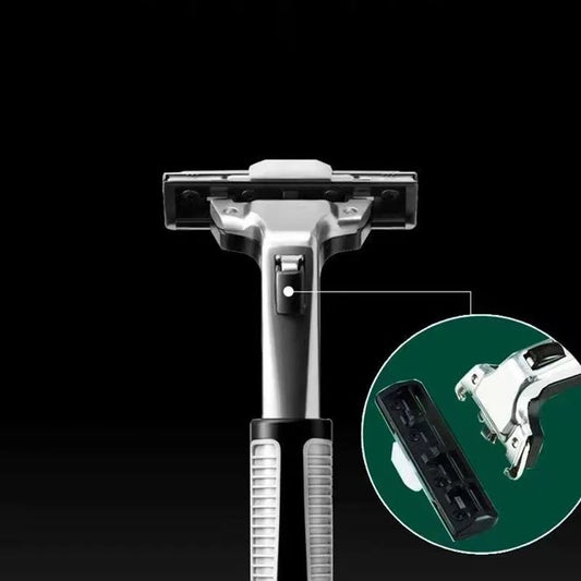 2-layer Blade Shaver for Men Reusable Safety Manual Razors 12 head universal Anti-Slip Handle Replacement Blades Shaving Bathing Travel factory price Kenya in stock12 blade heads for free