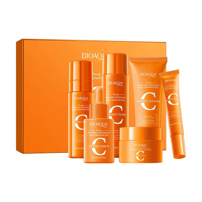 Vitamin C Whitening Six Piece Set Antioxidant Moisturizing Skincare cleanser toner eye cream serum lotion cream