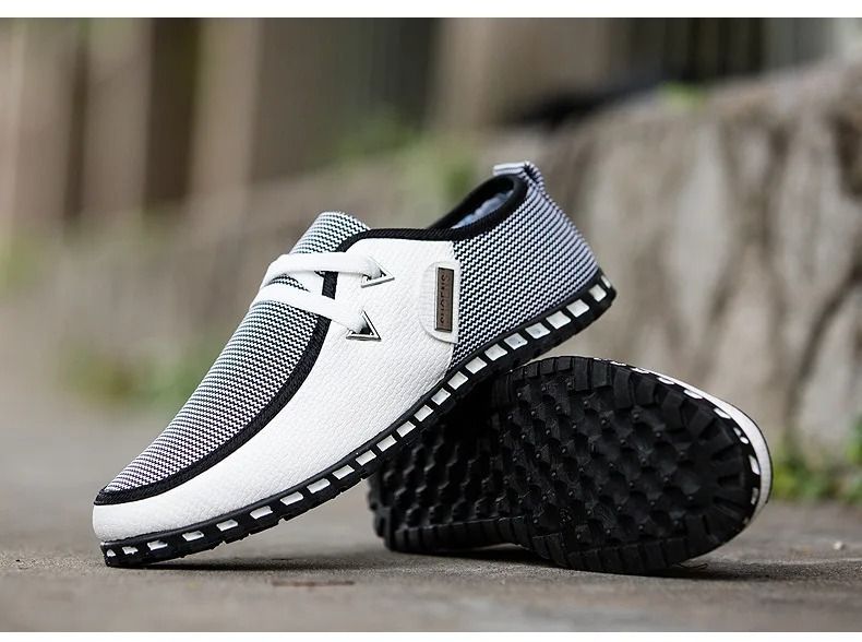 ASSKLO Designer Men's Casual Shoes Fashionable Leather Shoes Lightweight Breathable Sneakers Outdoor Sports Shoes Walking Shoes Canvas Flat Shoes For Parties Dances Wedding Celebration Gifts whtie