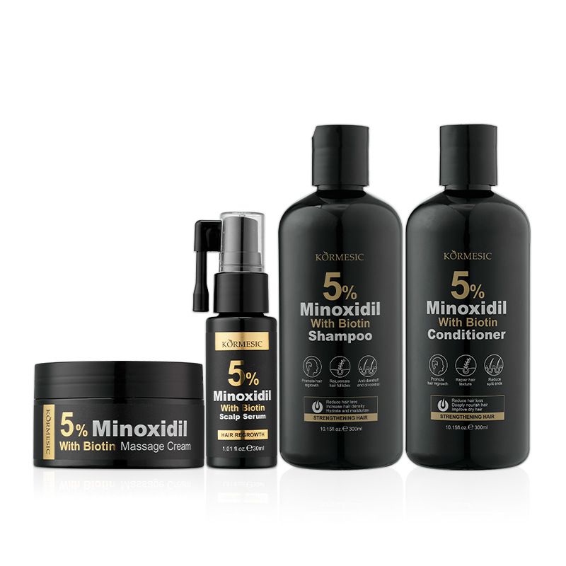 4PCS set KORMESIC 5% Minoxidil shampoo Conditioner Shampoo Repair Hair Damage Promote Hair Growth