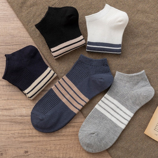 5 Pairs Of Men's Socks Short Sports Sweat-absorbing And Odor-proof Socks Boat Socks Men's Socks Cotton Men's Clothing Casual Socks