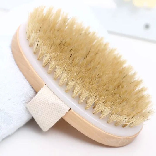 Bathing Brush Dry Skin Body Soft Natural Bristle SPA Brush Without Handle Wooden Bath Shower Brush Exfoliating Body Brush