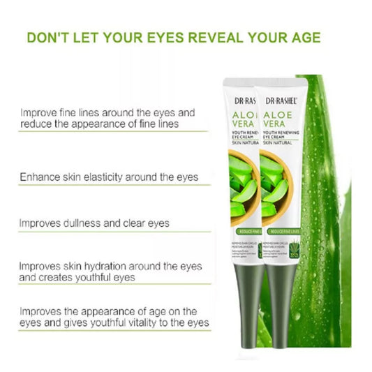 Dr. Rashel Aloe Vera Youth Renewing Eye Cream - Reduces Fine Lines, Dark Circles, Puffy Eyes