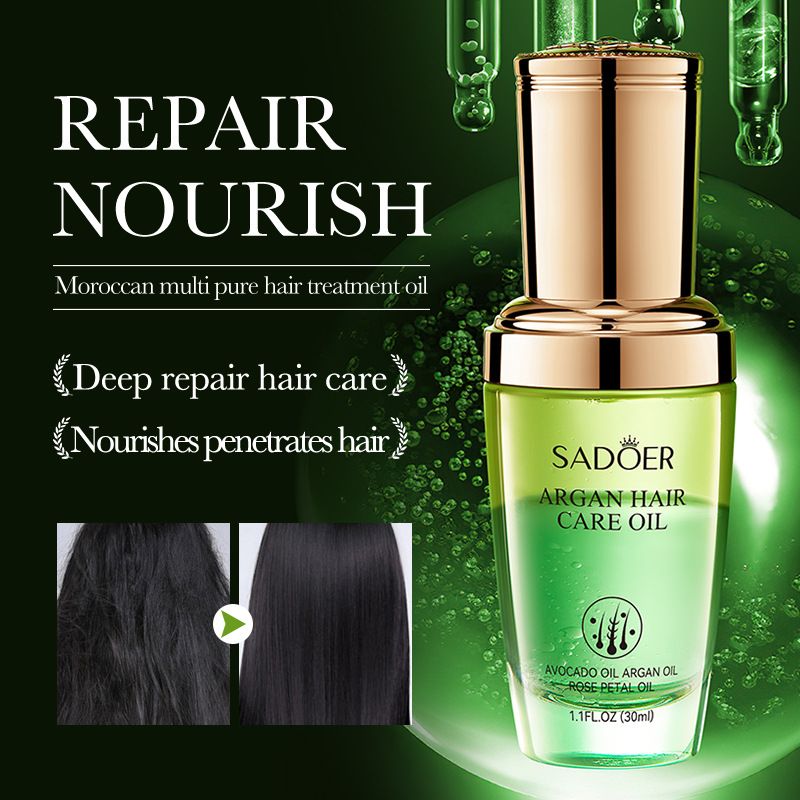 SADOER Triple Plant Serum in One Rose Petal Oil, Coconut Oil, Argan Oil Hare Care Oil, For Hair Softening Hair Repair