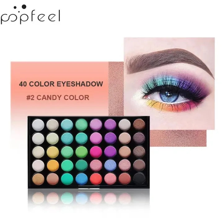 40 Color Matte Eyeshadow Palette Shimmer Glitter Eye Shadow Power Set Cosmetic Makeup Tools Make Up New Arrival