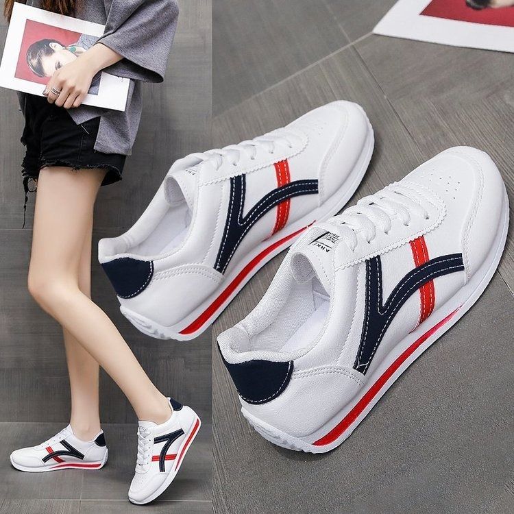 ASSKLO Sneakers Women Large Size New Sports Shoes Women's Small White Shoes Fashion Comfort Sneakers Lightweight Casual Running Shoes trendy shoes tennis shoe ladies shoes leather upper White Red Grey