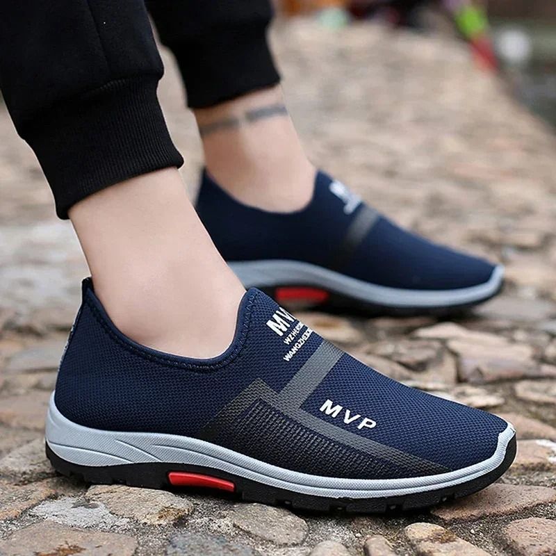 ASSKLO Men Shoes Loafers Anti Foot Odor Shoes Breathable Sneakers Driving Shoes Rubber Sole Light Mesh Walking Shoes Man Slip on Casual Shoe Shoe Flats Male Sports Shoes Canvas Shoes Cloth Shoes blue