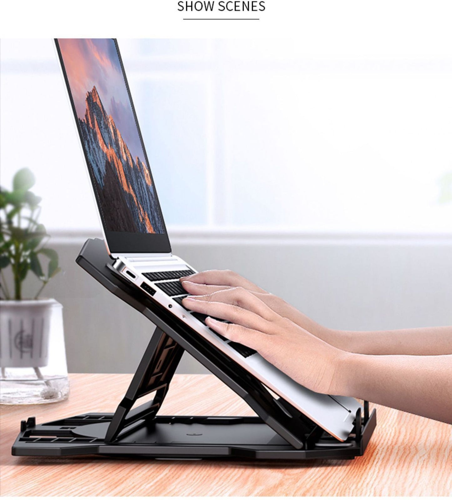 Computer stand laptop base eight level adjustment laptop stand height heat dissipation lifting bracket heat dissipation rotatable pad with turntable