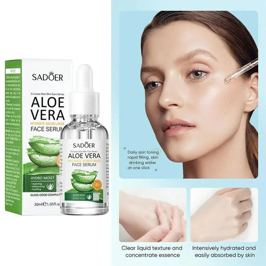 Sadoer 2 In 1 Aloe Vera Set Sadoer Skin Care Set Aloe Vera Face Cleanser + Face Serum Hydrating Moisturizing Essence Lighten Dark Spots Set
