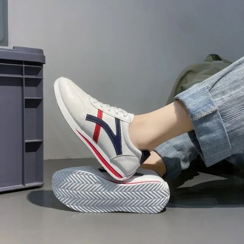 ASSKLO Sneakers Women Large Size New Sports Shoes Women's Small White Shoes Fashion Comfort Sneakers Lightweight Casual Running Shoes trendy shoes tennis shoe ladies shoes leather upper White Red Grey