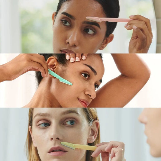 6PCs Eyebrow Razor, Hair Trimmer Shaver and Tough Up Tool, Facial Razor with Safety Cover, 6 Razors Set | Skincare Party Favors | Dermaplaning Tools Tinkle Thkie