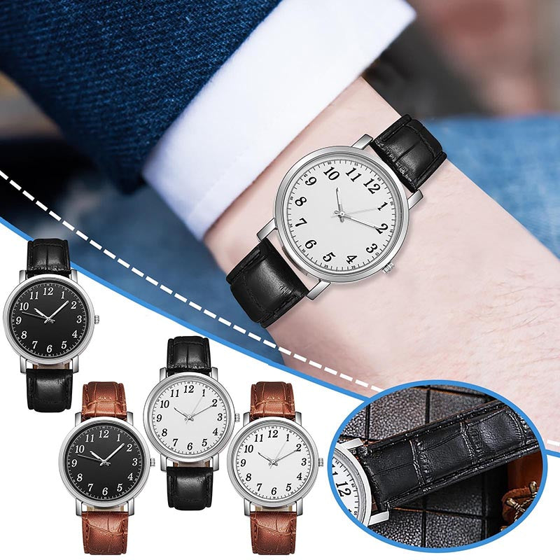 Couple Watches Simple Korean Women Watch Female And Male Student All-match Alloy Quartz Leather Wristwatch Quartz Lovers Watch Temperament Men's Watch Clock Valentines Gift