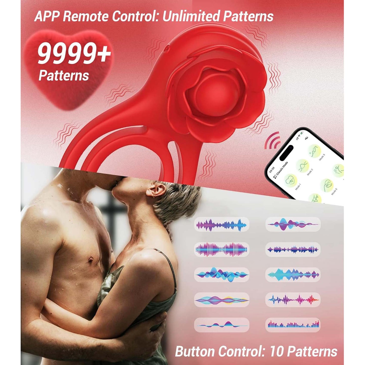 Male Cock Ring APP Virbator with Clitoral Anal Stimulator Remote Control Vibrating Dong Penis Ring G Spot Clitoral Pleasure Masturbation Prolonged Ejaculation Enhancing Sex Toy Gift for Men Couples